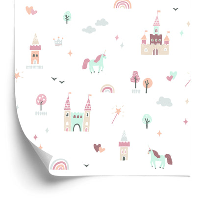 Wallpaper Clouds, Rainbow Unicorns From A Fairy Tale