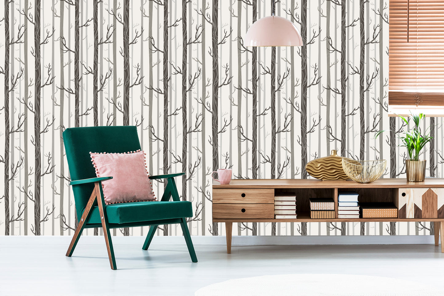 Wallpaper Trees In Pastel Colors