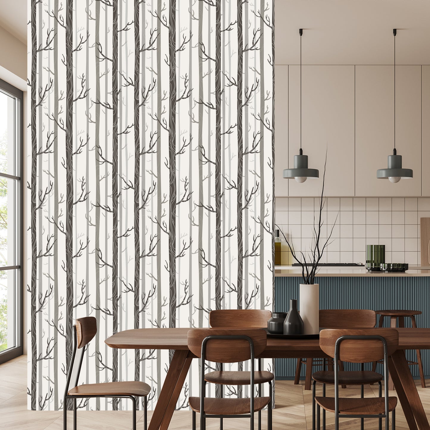 Wallpaper Trees In Pastel Colors