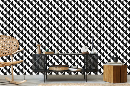Wallpaper Black And White Geometric Patterns