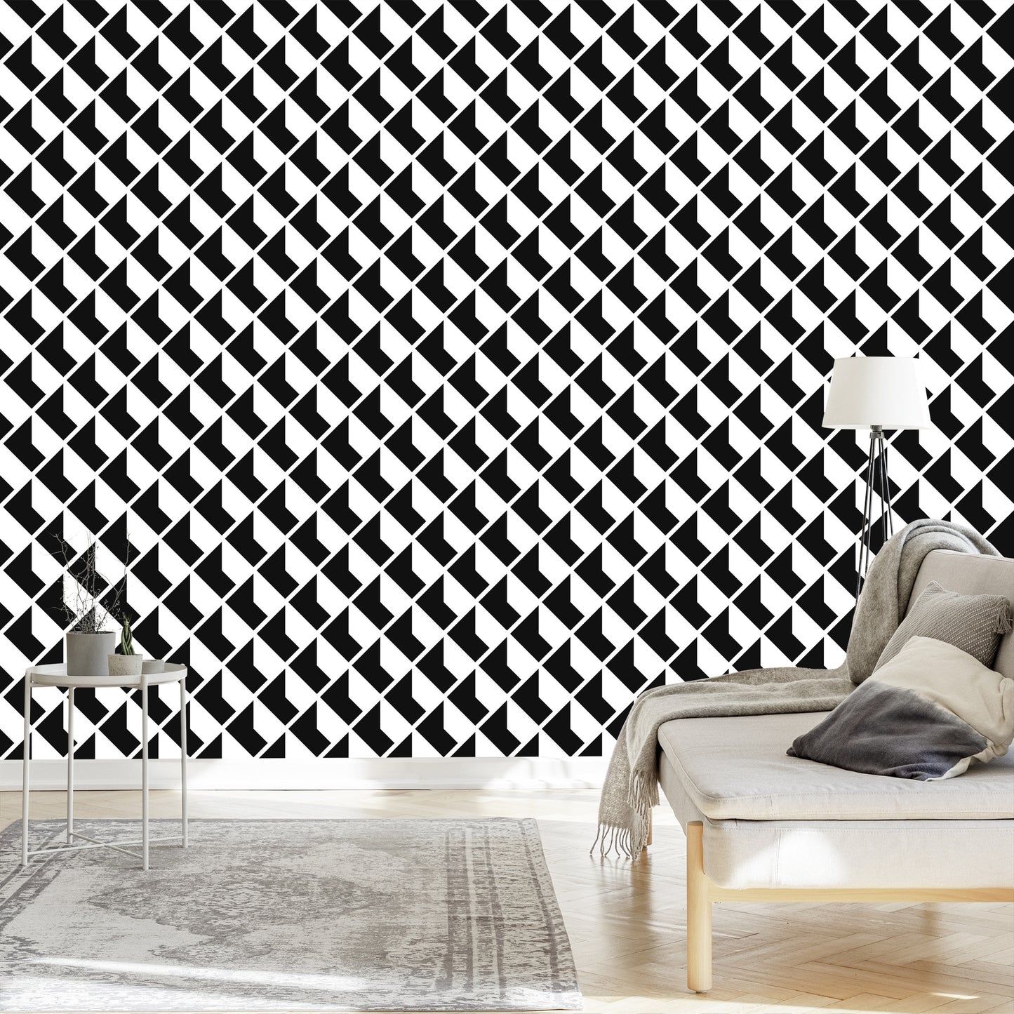 Wallpaper Black And White Geometric Patterns