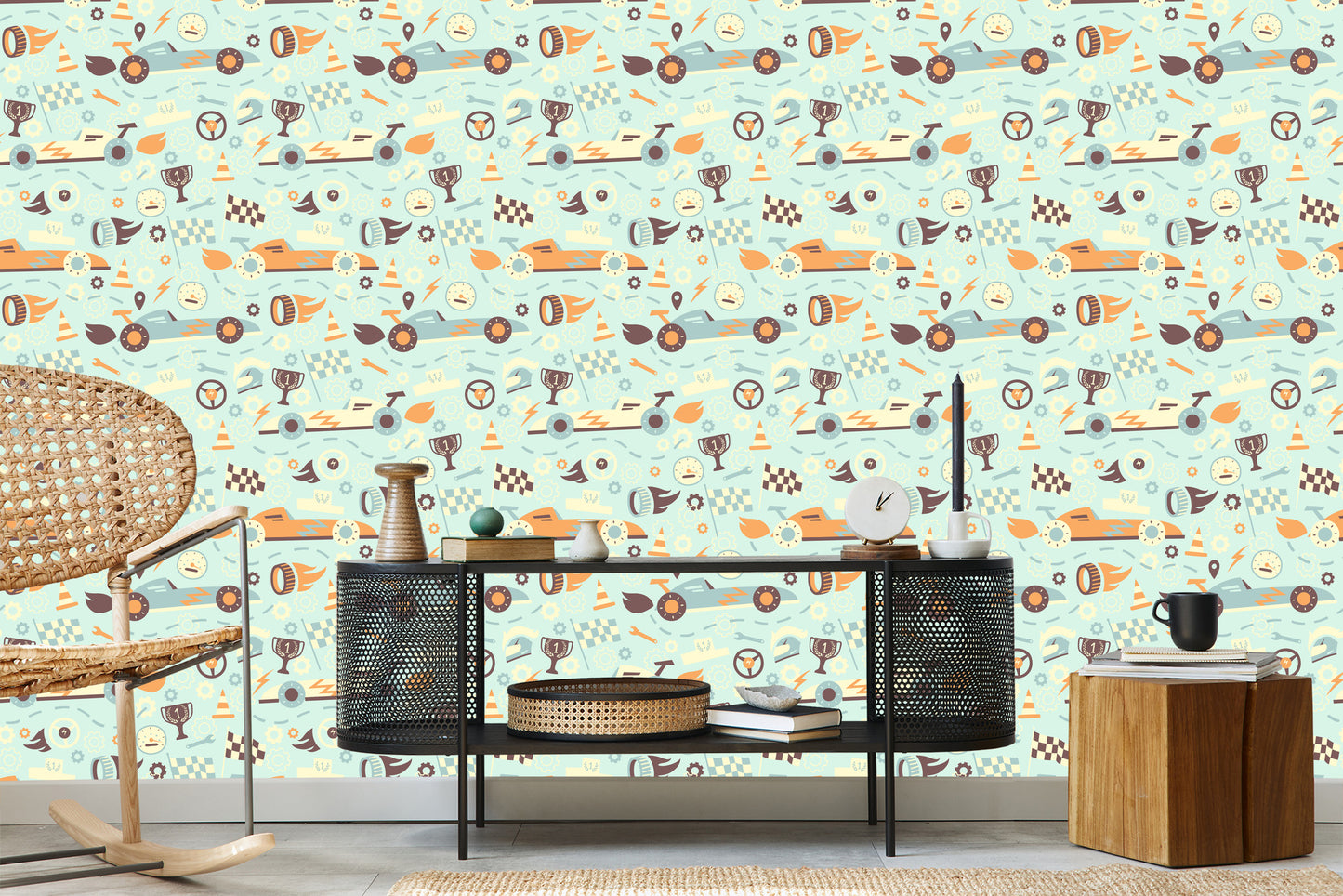 Wallpaper In Cars Rally Cars For Children's Room