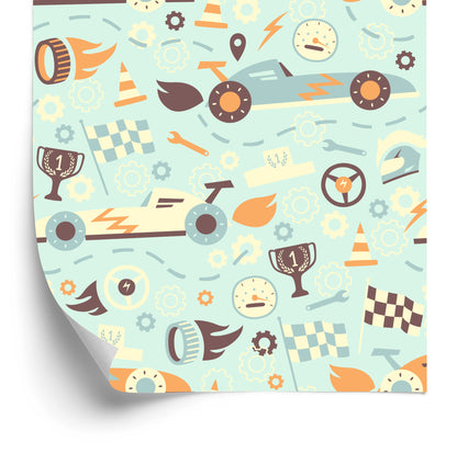 Wallpaper In Cars Rally Cars For Children's Room