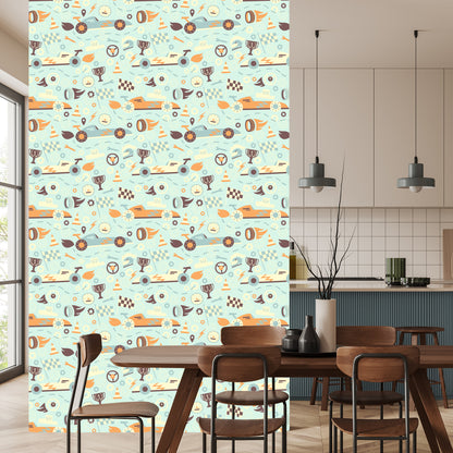 Wallpaper In Cars Rally Cars For Children's Room