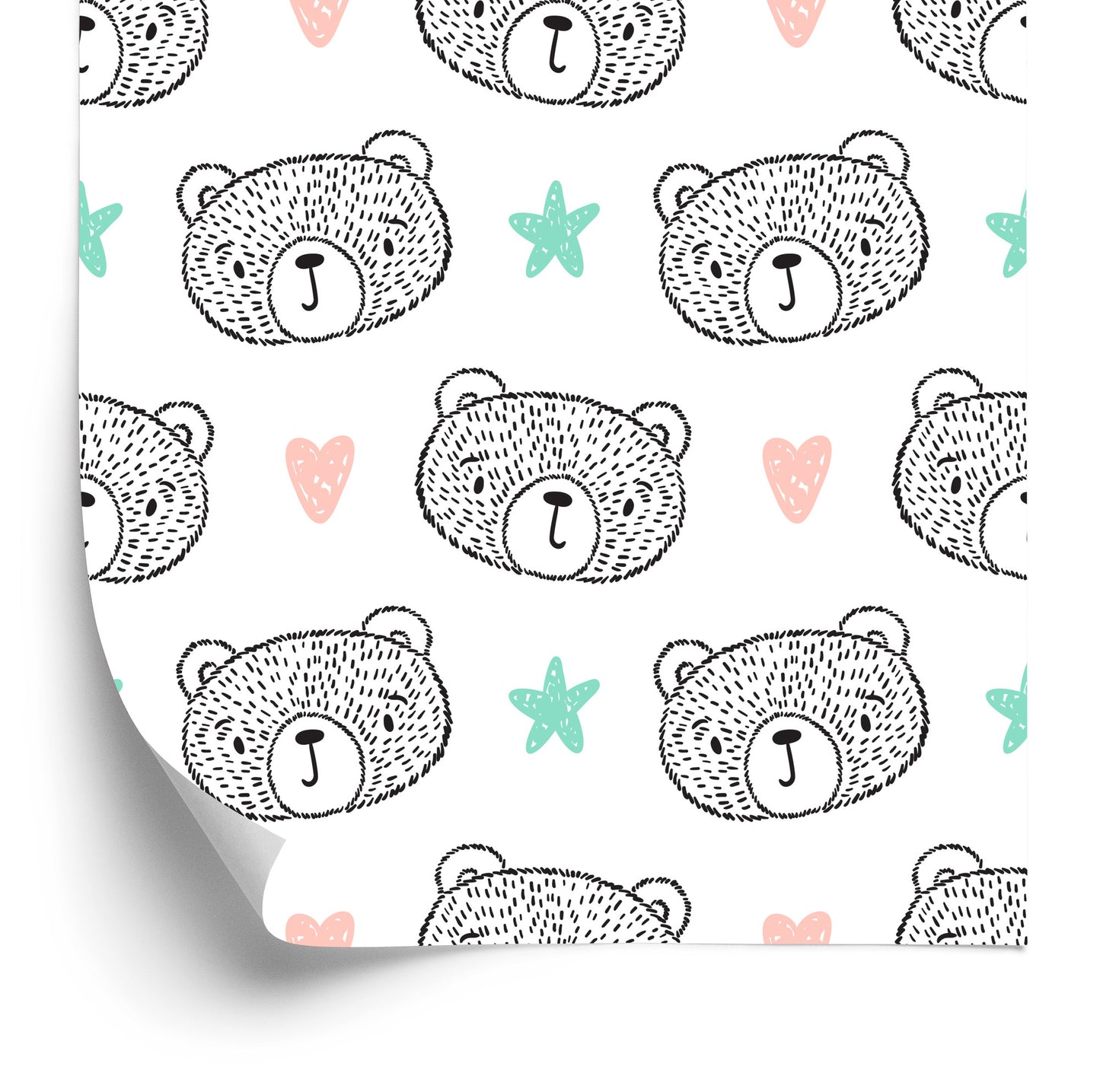 Wallpaper Bears, Hearts, Stars