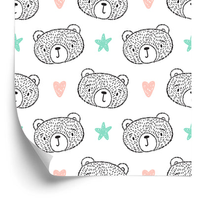 Wallpaper Bears, Hearts, Stars