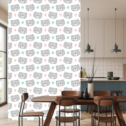 Wallpaper Bears, Hearts, Stars