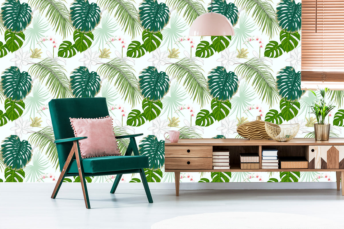 Wallpaper Diverse Leaves And Flowers