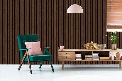 Wallpaper Lamella Imitating Walnut Wood