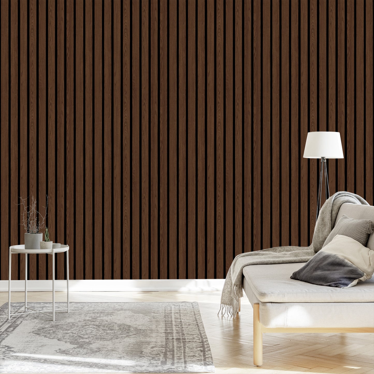 Wallpaper Lamella Imitating Walnut Wood