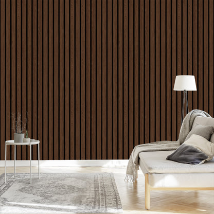 Wallpaper Lamella Imitating Walnut Wood