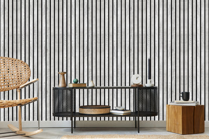 Wallpaper Lamellas Imitating White Wood