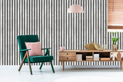 Wallpaper Lamellas Imitating White Wood