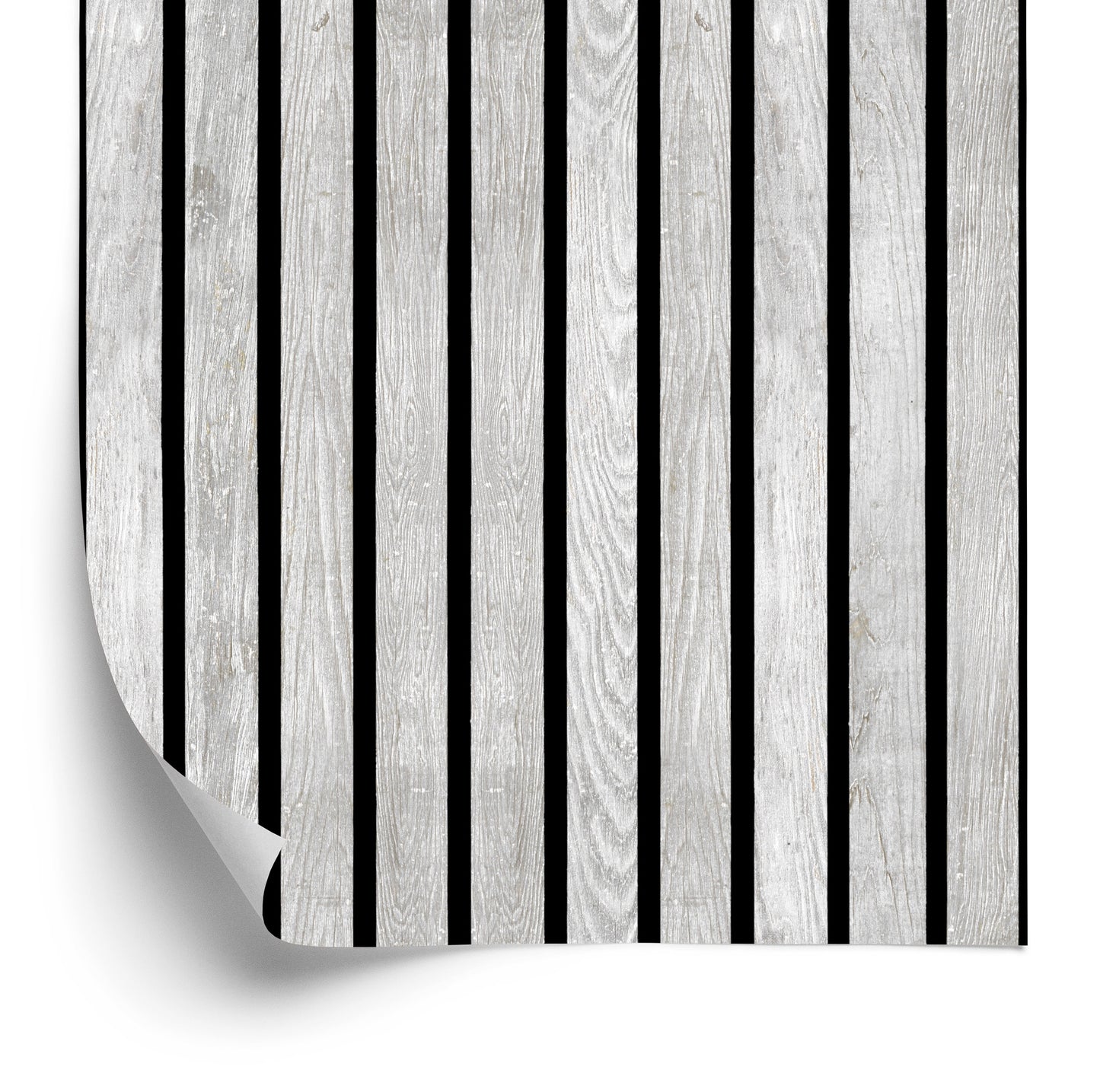 Wallpaper Lamellas Imitating White Wood