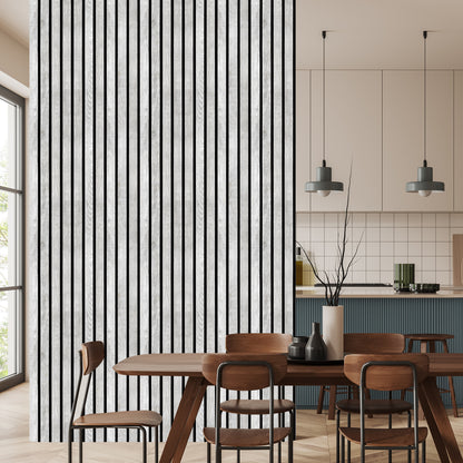 Wallpaper Lamellas Imitating White Wood
