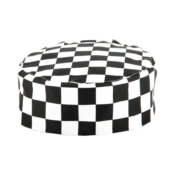 Whites Chefs Skull Cap Big Black & White Check a161
