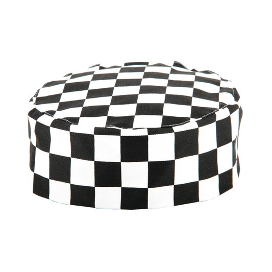 Whites Chefs Skull Cap Big Black & White Check a161