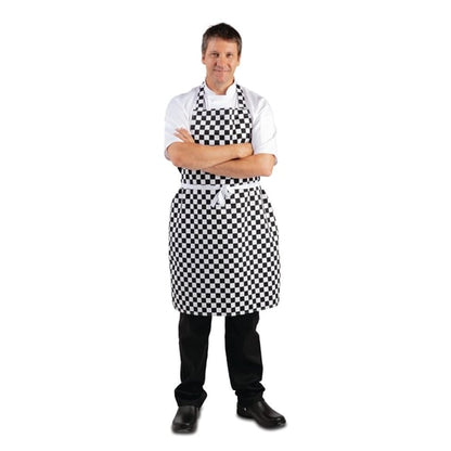 Whites Bib Apron Black/White Check a275