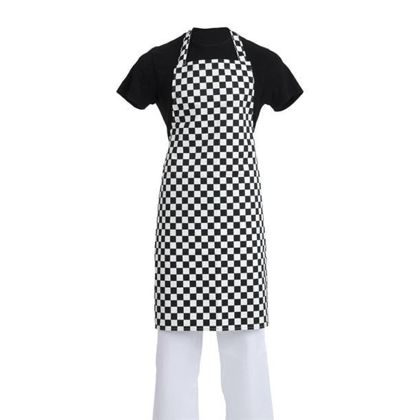 Whites Bib Apron Black/White Check a275