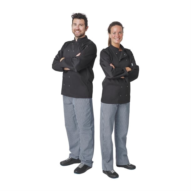 Whites Vegas Unisex Chef Jacket Long Sleeve Black p_a438