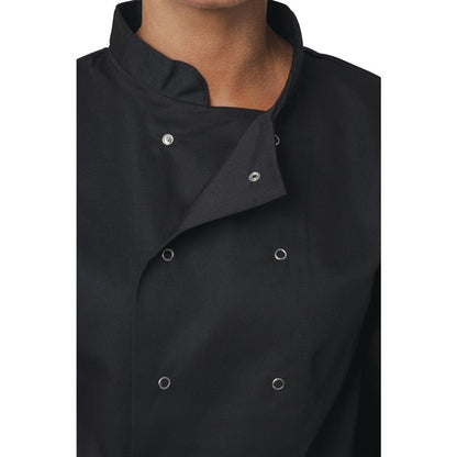Whites Vegas Unisex Chef Jacket Long Sleeve Black p_a438