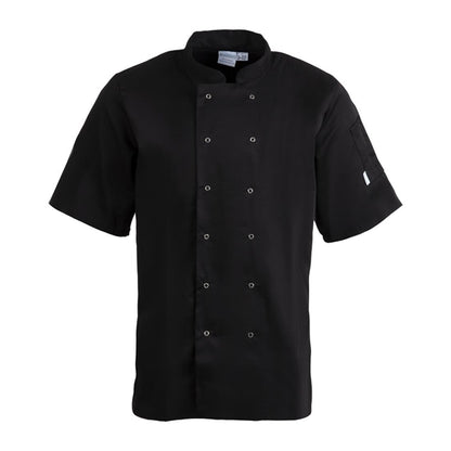 Whites Vegas Unisex Chef Jacket Short Sleeve Black p_a439