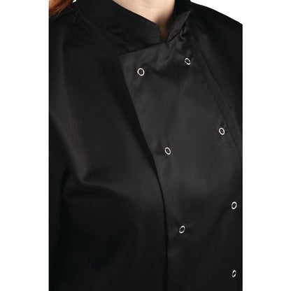 Whites Vegas Unisex Chef Jackets Short Sleeve Black (5 Pack) p_sa850