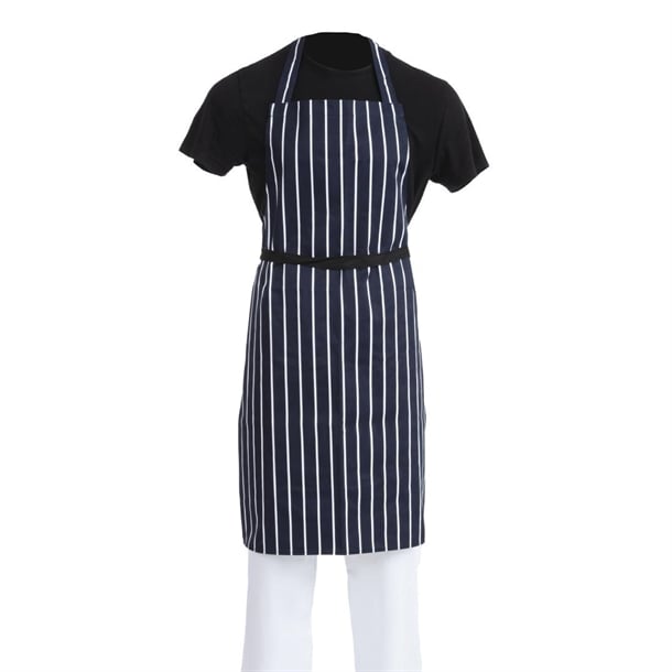 Whites Butchers Stripe Bib Aprons Blue/White (5 Pack) sa820