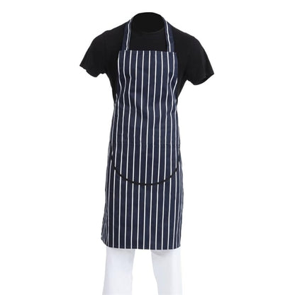 Whites Butchers Stripe Pocket Bib Apron Blue/White a535