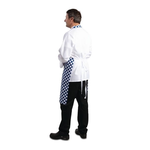 Whites Bib Apron Blue/White Check a554