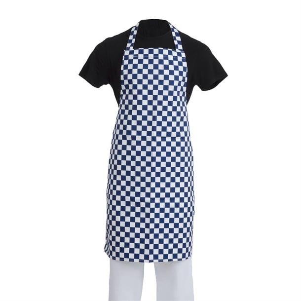 Whites Bib Apron Blue/White Check a554