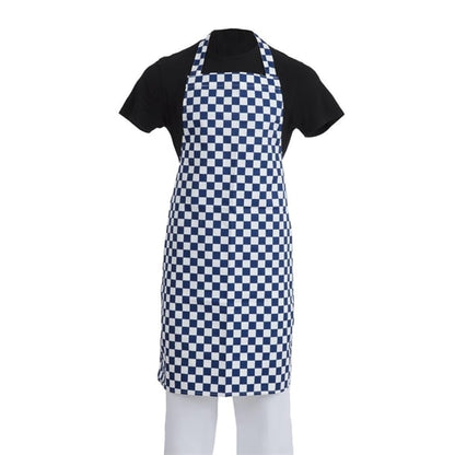 Whites Bib Apron Blue/White Check a554