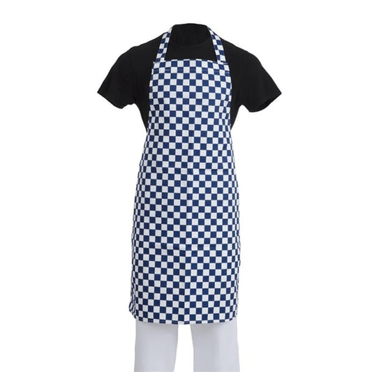 Whites Bib Apron Blue/White Check a554