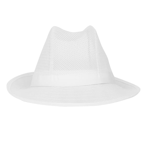 Trilby Hat with Net Snood White p_a653