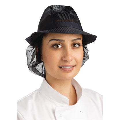 Trilby Hat with Snood Navy Blue p_a654