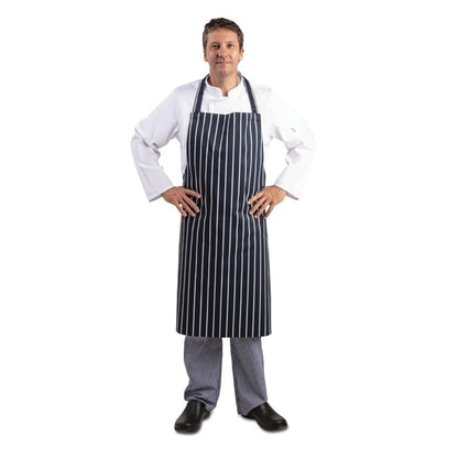 Whites XL Butchers Stripe Bib Apron Blue/White a662