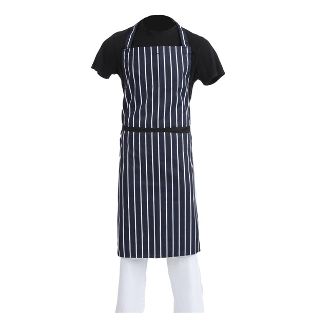 Whites XL Butchers Stripe Bib Apron Blue/White a662