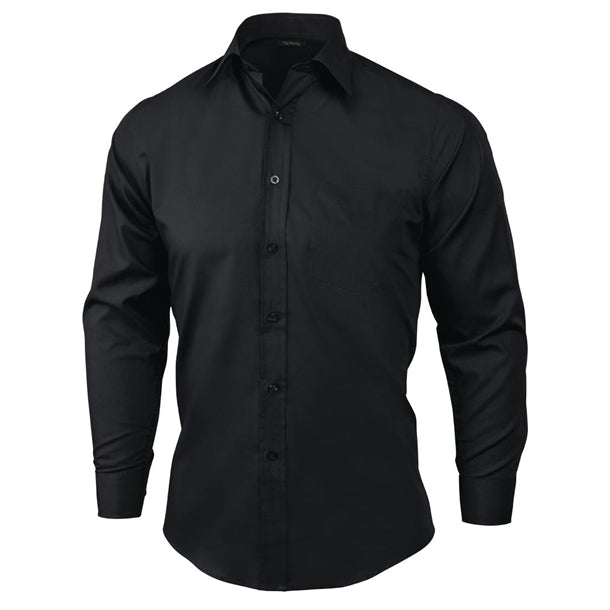 Chef Works Dress Shirt Long Sleeve Black p_a798