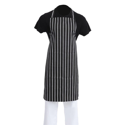Whites Butchers Stripe Bib Apron Black/White a935