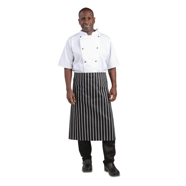 Whites Butchers Stripe Bistro Apron Black/White a938