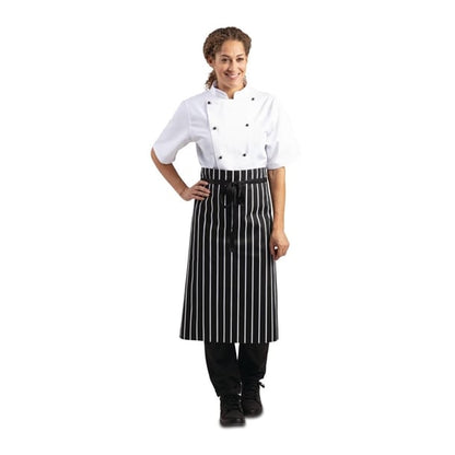 Whites Butchers Stripe Bistro Apron Black/White a938