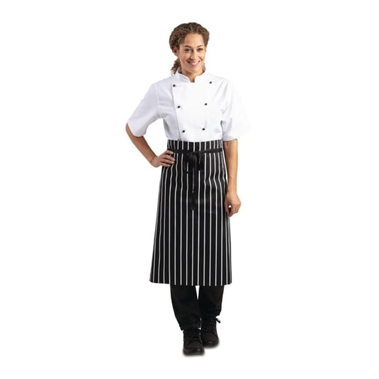 Whites Butchers Stripe Bistro Apron Black/White a938