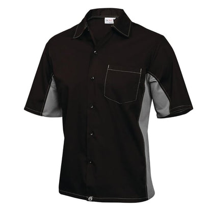 Chef Works Unisex Contrast Shirt Black and Grey p_a948