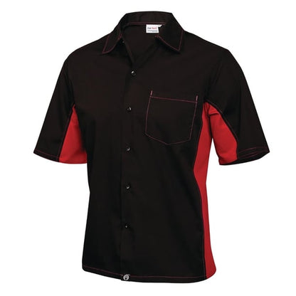 Colour by Chef Works Unisex Contrast Shirt Black and Red p_a952