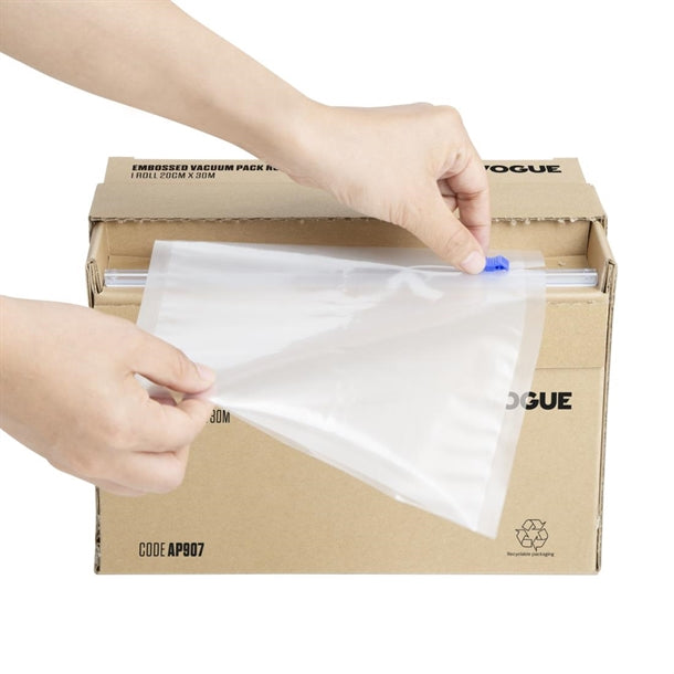 Vogue Vacuum Pack Roll with Cutter Box (Embossed) 200mm width ap907