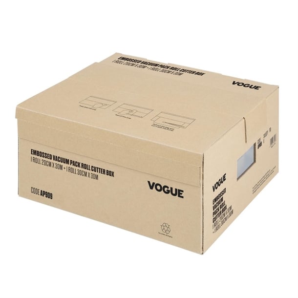 Vogue Vacuum Pack Roll with Cutter Box (Embossed) 200mm & 300mm Twin Pack ap909