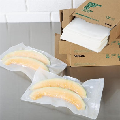 Vogue Compostable Embossed Vacuum Sealer Bags 200x300mm (50 Pack) at105
