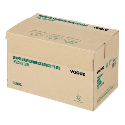 Vogue Compostable Vacuum Pack Roll Cutter Box 20cm x 30m at477