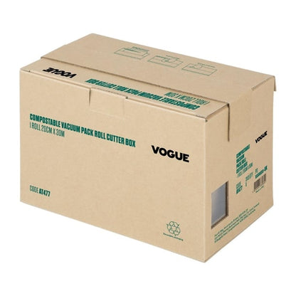 Vogue Compostable Vacuum Pack Roll Cutter Box 20cm x 30m at477