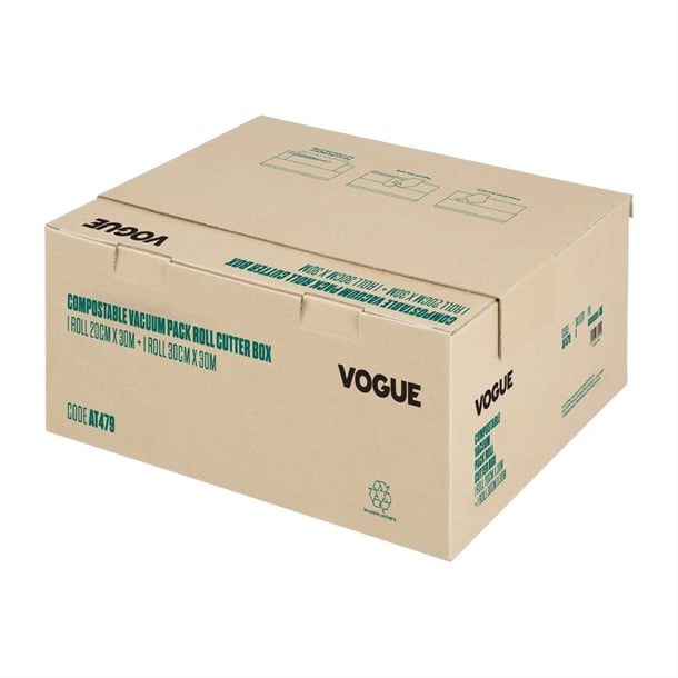 Vogue Compostable Vacuum Pack Roll Cutter Box 200mm & 300mm Twin Pack at479